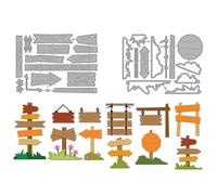 MAYJOYDIY Stampi in metallo con cartello stradale in legno per esterni metallo punzonature appese segnaletica goffratura stencil decorativi per la progettazione della carta regalo decorazione