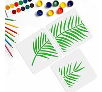 MAYJOYDIY Stencil a Foglia di Palma 28,8 x 25,7 cm - Stile di Giunzione, Tropicale, per Pittura Botanica - per Parete, Mobili, Tela, Decorazioni
