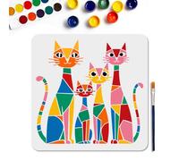 MAYJOYDIY Stencil geometrico a forma di gatto egiziano, 30 x 30 cm, riutilizzabile, modello astratto con animali, con pennello, per artigianato su finestre, pareti in legno, decorazione per la casa
