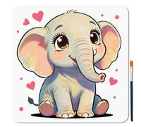 MAYJOYDIY Stencil riutilizzabili a forma di elefante, 30 x 30 cm, con pennello, per decorare la casa e le pareti in legno, 30 x 30 cm