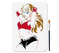 MAYJOYDIY Stencil sexy da donna, 29,7 x 21 cm, riutilizzabili, stencil per dipingere con miele piccante, modelli artigianali con pennello per finestre, pareti in legno, decorazione regalo per la casa