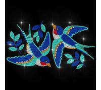 MAYJOYDIY Toppa termoadesiva con strass a forma di rondine, ideale per la riparazione di vestiti, giacche, zaini, accessori per feste e tempo libero