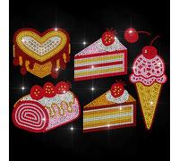 MAYJOYDIY Toppe termoadesive termoadesive con strass a forma di caramella e dessert, in vetro, termoadesive per abbigliamento, giacche, zaini, feste, accessori fai da te