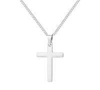 Maykafay Collana Croce Uomo, Croce Collane Girocollo Uomo, Acciaio Inossidabile, Argento