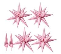 Maylai 50 palloncini grandi a forma di stella rosa perla, 101 cm, grandi palloncini a forma di stella metallizzata, 12 punti, in Mylar, per compleanni, decorazioni per feste di Natale