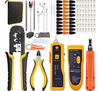 MAYLINE Cat5 Cat6 Pinza Crimpatrice RJ45 Cat6e Crimp Manutenzione del Kit LAN Tester di riparazione del cavo del telefono portatile per RJ11 RJ45 Cirmpatura Strumenti Kit di Rete(Grigio)