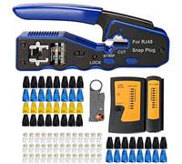 MAYLINE Cirmpatura Strumenti Kit di Rete Professionali, RJ45/RJ11/RJ12 Crimping Toolper Cavi di Rete a Crimpare Manutenzione del Kit LAN Tester, CAT5 CAT6 Pinza Crimpatrice (Nero)