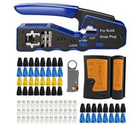 MAYLINE Spellafili Pinza per cavi di rete e telefonici RJ11/RJ12, RJ45 Crimping Strumenti Kit, Telecomando modulare Pinze per cavi di rete a crimpare Crimpatrice per cavo di rete 6P/8P (blu)