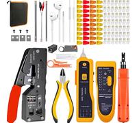 MAYLINE Spellafili Pinza per cavi di rete e telefonici RJ11/RJ12, RJ45 Crimping Strumenti Kit, Telecomando modulare Pinze per cavi di rete a crimpare Crimpatrice per cavo di rete 6P/8P (Rosso)