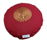 maylow Yoga mit Herz Cuscino da yoga, altezza 15 cm, con ricamo a labirinto, lavabile, imbottitura in fette di grano saraceno, comodo, di alta qualità, personalizzabile, a piacimento (buddh