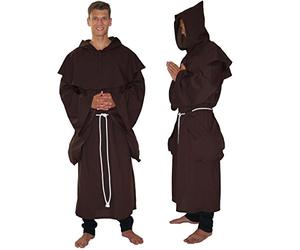 maylynn 14109 - Vestito da Monaco/frate - saio Medievale - 3 Pezzi - Marrone - M/L/XL