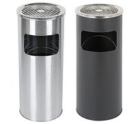 MAYMA Pattumiera con Posacenere per Esterno, su Piedistallo in Acciaio Inox, Altezza 60 cm, per Interno ed Esterno