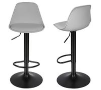 MAYMA Sgabelli da bar Set di 2, sedie da bar regolabili, sedia da bar in similpelle con schienale da cucina, regolabile in altezza e girevole a 360°, robusto e silenzioso