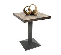 MAYMA Tavolo da Pranzo Industriale Retrò - Altezza 75 cm, Bar Cucina Quadrato in Metallo e Legno, Bistrot per 1-4 Persone
