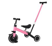 MAYMAR Kinderkraft Velo Triciclo 2 in 1, Combina Trolley e Ride Funzione, Regalo Bebe 1-5 Anni senza Freni (03, Rosa)