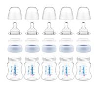 Maymom bottiglia latte bocca larga con tettarella e accessori Compatibile con Spectra e Motif Luna; 140 ml 5 pezzi
