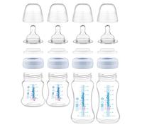 Maymom bottiglie latte bocca larga con tettarella e accessori Compatibile con Spectra Luna; 140 ml 2 pezzi e 280 ml 2 pezzi