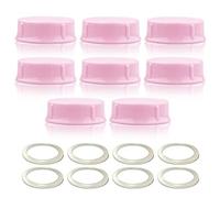 Maymom Coperchi completi con guarnizione per biberon standard compatibili con Medela Ameda Nuk Playtex Gerber, accessorio compatibile non originale 8 pezzi rosa