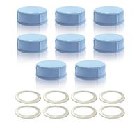 Maymom coperchi solidi con anello sigillante Compatibile con bottiglie standard Medela Ameda Nuk Playtex Gerber Lifefactory; 8 pezzi blu