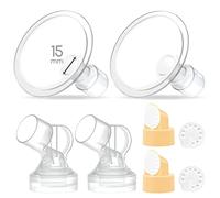 Maymom Coppa per seno monopezzo con valvola e membrana, compatibile con Medela Pump in Style, Lactina, Symphony, sostituisce PersonalFit 24 mm, accessorio compatibile non originale, 15 mm