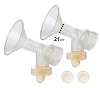 Maymom flangia 21 mm monopezzo con valvola e membrana Compatibile con tiralatte Medela; 2 pezzi trasparente non separabile