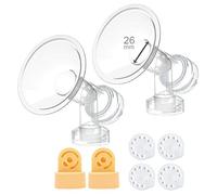 Maymom flangia 26 mm monopezzo con valvola e membrana Compatibile con tiralatte Medela; 2 pezzi trasparente non separabile