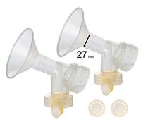Maymom flangia 27 mm monopezzo con valvola e membrana Compatibile con tiralatte Medela; 2 pezzi trasparente non separabile