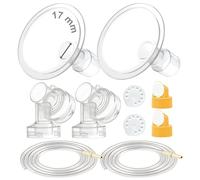 Maymom kit tiralatte 17 mm a due pezzi Compatibile con Medela Pump in Style Advanced; 2 flange, 2 valvole, 4 membrane e 2 tubi; ricambio compatibile