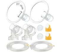 Maymom kit tiralatte 21 mm a due pezzi Compatibile con Medela Pump in Style Advanced; 2 flange, 2 valvole, 4 membrane e 2 tubi; ricambio compatibile