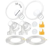 Maymom kit tiralatte 30 mm a due pezzi Compatibile con Medela Pump in Style Advanced; 2 flange, 2 valvole, 4 membrane e 2 tubi; ricambio compatibile