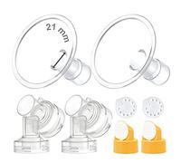 Maymom MyFit Set di Coppe a Due Pezzi 21 mm Piccola con Connettore, Valvola e Membrana Compatibili con Tiralatte Medela
