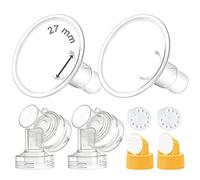 Maymom MyFit Set di Coppe a Due Pezzi 27 mm Grande con Connettore, Valvola e Membrana Compatibili con Tiralatte Medela