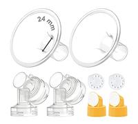 Maymom MyFit Set di Coppe a Due Pezzi da 24 mm (Media) con Connettore, Valvola e Membrana, Compatibili con Tiralatte Medela (Pump in Style Advanced, Lactina, Symphony); Non sono Parti Originali Medela