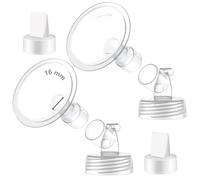 Maymom Parti per Tiralatte a Collo Largo in Due Pezzi Compatibili con Spectra S1 e S2, 2 Flange a Bocca Larga da 16 mm con 2 Valvole, Accessori di Ricambio Non Originali