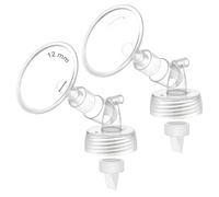 Maymom Parti per Tiralatte a Collo Largo in Due Pezzi Compatibili con Spectra S1 e S2, 2 Flange da 12 mm con 2 Valvole, Flange a Bocca Larga Incluse, Accessori di Ricambio Non Originali