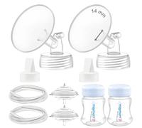 Maymom Parti per Tiralatte Compatibili con Spectra S2 e Spectra S1 - Set con Flangia 14 mm, Valvola a Becco d’Anatra, Tubo, Biberon e Protezione Antiriflusso