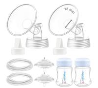 Maymom Parti per Tiralatte Compatibili con Spectra S2 e Spectra S1 - Set con Flangia 18 mm, Valvola a Becco d’Anatra, Tubo, Biberon e Protezione Antiriflusso