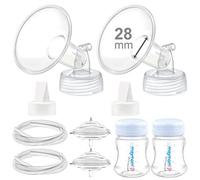 Maymom Parti per tiralatte compatibili con Spectra S2 S1 - Kit di ricambio con tettarella 28 mm, valvola becco d'anatra, tubo, biberon, protettore anti-ritorno, non originale