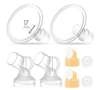 Maymom Parti per Tiralatte, Set da 2 Coppe a Due Pezzi da 17 mm con Valvola, Membrana e Connettore Maymom, Compatibili con Accessori per Tiralatte Medela