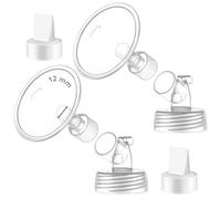 Maymom Parti Tiralatte 12 mm Compatibile con Spectra S1 S2, Flangia a Bocca Larga in Due Pezzi con 2 Valvole, Ricambio non originale
