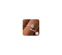 Maynor Anello con Lettere A-Z in Argento 925 da Donna con Zirconia Cubica/CZ - Anelli Impermeabili - Anelli Regolabili dalla Taglia 50 alla 60 - Anello per Pollice e Dita - Gioielli con Iniziali, one