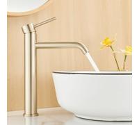 Maynosi Bagno Alto Rubinetto del Miscelatore del Bacino, Rubinetto del Bacino Alto, Rubinetto del Lavandino del Controsoffitto, Rubinetto Moderno del Monoblocco con i Tubi Flessibili, Oro Spazzolato