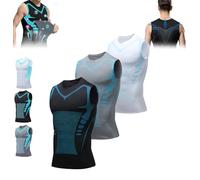 Maynox Vitaboost - Maglia a compressione Qiawi Ionic Shaping Vest Vita-Boost, da uomo per costruire un corpo perfetto (3 pezzi, A, M)