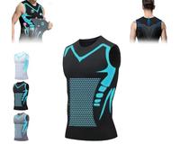 Maynox Vitaboost Maglietta a compressione Qiawi Ionic Shaping Vest Vita-Boost, camicia da uomo per costruire un corpo perfetto (nero, XL)