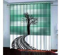 MAYNUO Tende Oscuranti Per Interni 3D Arte Con Alberi Neri Creativi Moderne Con Anelli, Tenda Oscurante Termica Per Camera Da Letto E Soggiorno, 200x160 Cm Termiche Isolanti Per Interni Morbide