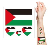Mayoii 10 Foglie di Palestina Bandiera Palestinese Tatuaggio Temporaneo, Tatuaggi Finti Impermeabili, Adesivi di Arte del Corpo, Tatuaggio Temporaneo Realistico per la Giornata Nazionale di Palestina