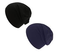 Mayoii Confezione da 3 berretti per bambini, a doppio strato, 1 nero + blu scuro, Taglia unica