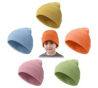 Mayoii Confezione da 5 berretti invernali colorati per bambini, caldi cappelli invernali elasticizzati per bambini, adatti per 1-10 anni tutti i giorni, sport all'aria aperta, Confezione da 5