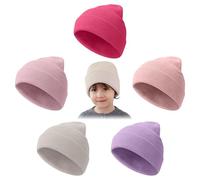 Mayoii Confezione da 5 Berretti per Bambini, Berretti Invernali Colorati per Bambini, Caldi Berretti in Maglia Elasticizzata per Bambini, Adatti per Bambini di 1-10 Anni, Quotidiani, Sport all'Aperto