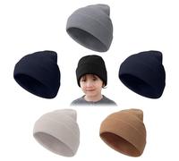 Mayoii Confezione da 5 Berretti per Bambini, Berretti Invernali Colorati per Bambini, Caldi Berretti in Maglia Elasticizzata per Bambini, Adatti per Bambini di 1-10 Anni, Quotidiani, Sport all'Aperto